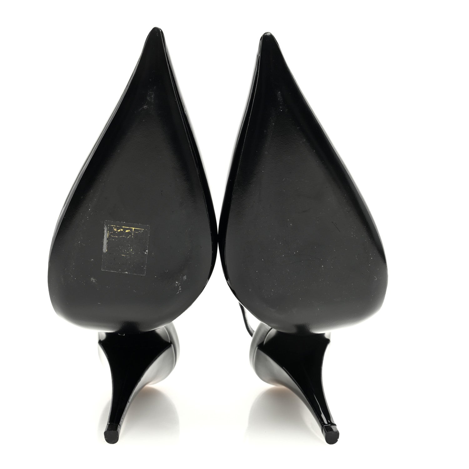 Saint Laurent Patent Calfskin Nico 110 Slingback Pumps 37.5 Black 5 of 7