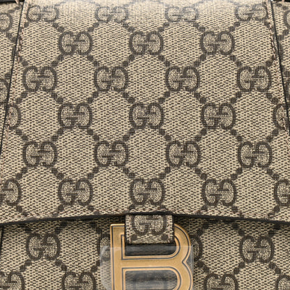 Balenciaga X GUCCI GG Supreme Monogram Small Hourglass Top Handle Bag Beige Ebony 8 of 10