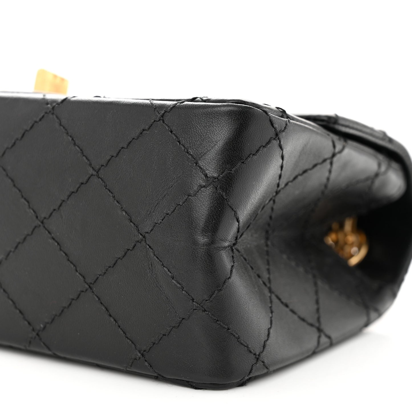 Aged Calfskin Quilted 2.55 Reissue Mini Flap Black