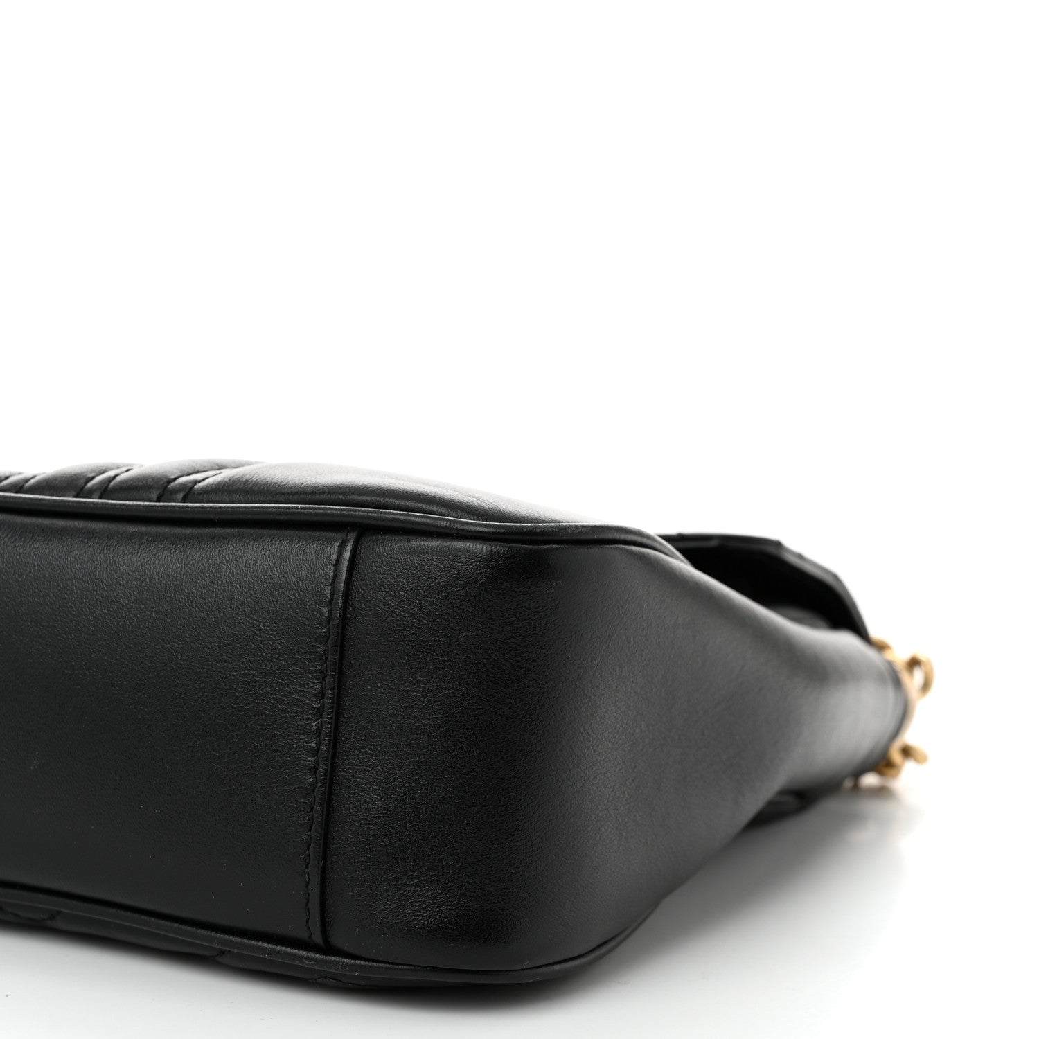 Gucci Calfskin Matelasse Medium GG Marmont Shoulder Bag Black 10 of 11