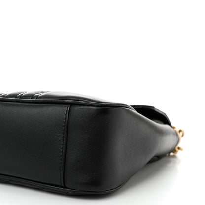 Gucci Calfskin Matelasse Medium GG Marmont Shoulder Bag Black 10 of 11