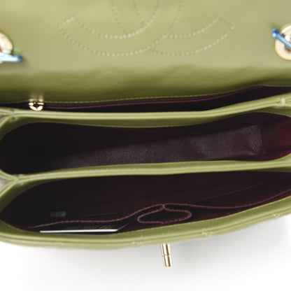 Chanel Lambskin Quilted Small Trendy CC Flap Dual Handle Bag Green 6 of 12