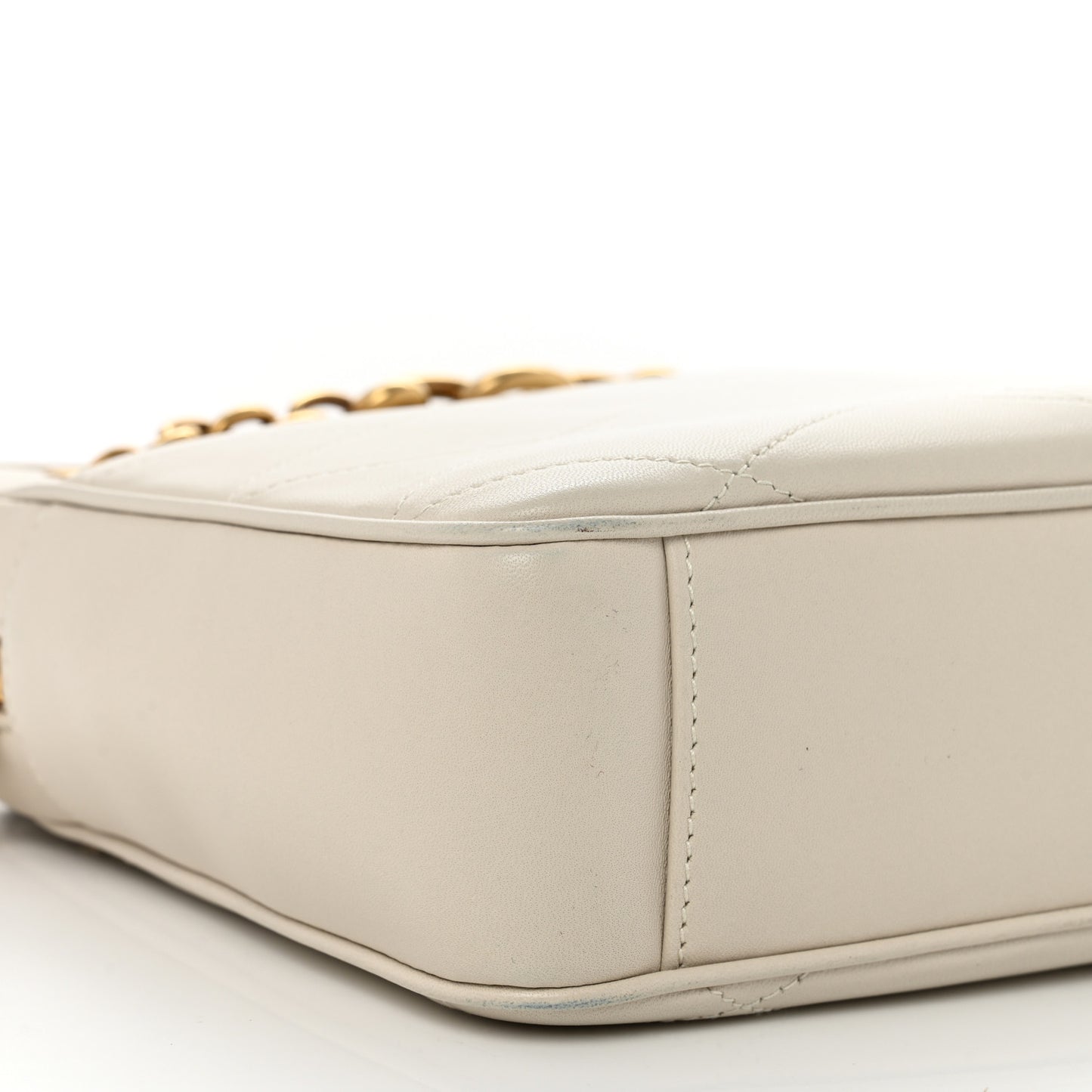 Lambskin Quilted Le Maillon Chain Strap Crossbody Crema Soft