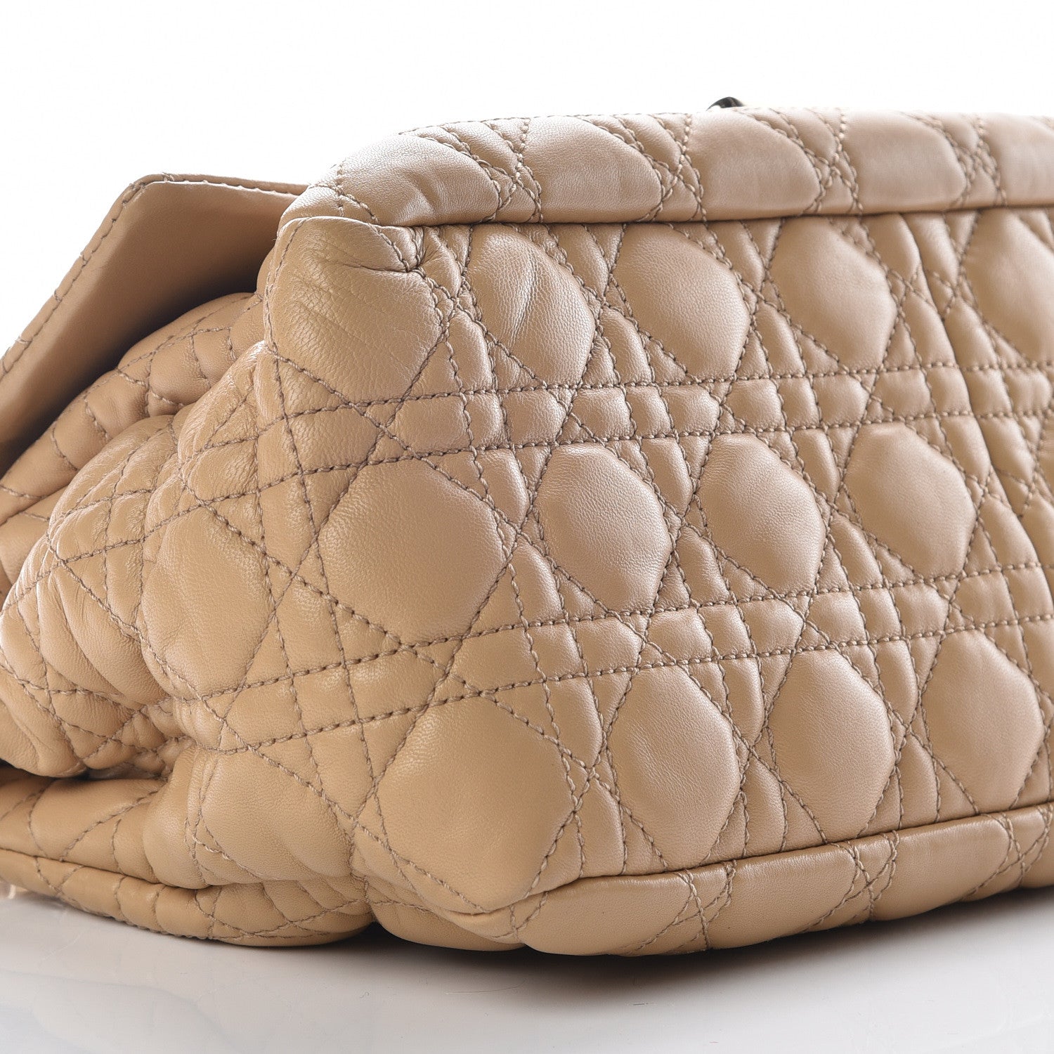 Christian Dior Lambskin Cannage Large New Lock Flap Bag Beige 6 of 9