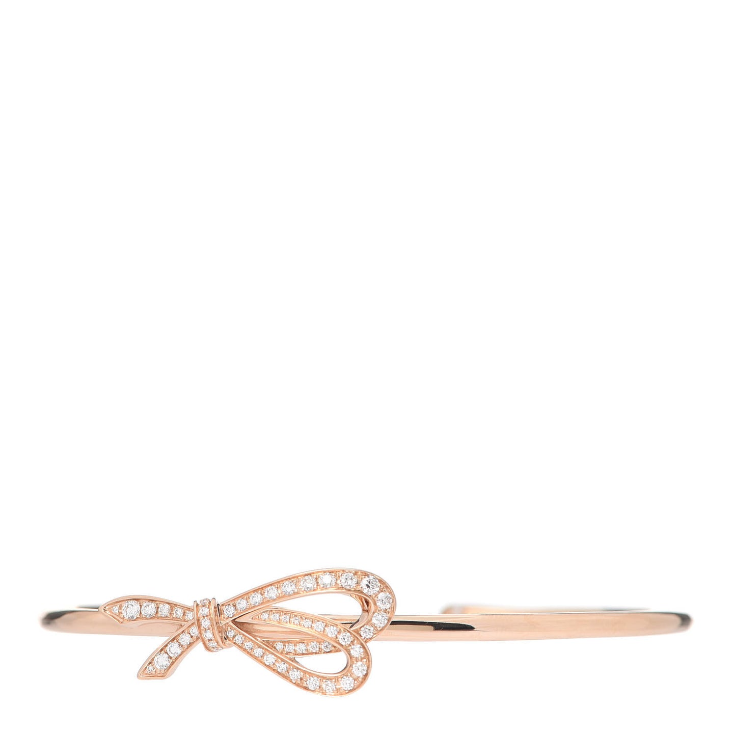 18K Rose Gold Diamond Bow Cuff Bracelet
