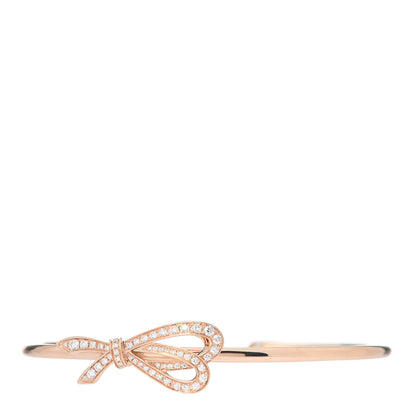 Tiffany 18K Rose Gold Diamond Bow Cuff Bracelet 1 of 5