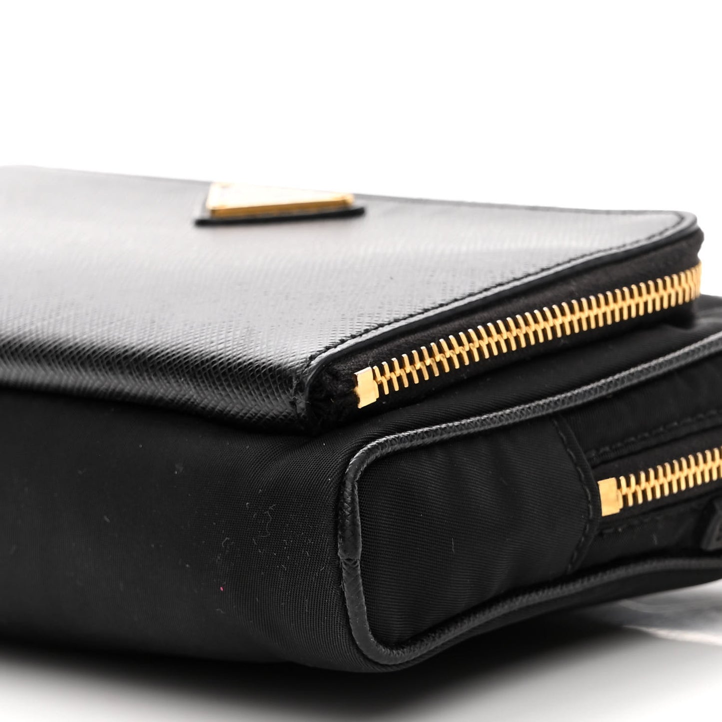 Saffiano Lux Camera Case Crossbody Bag Black