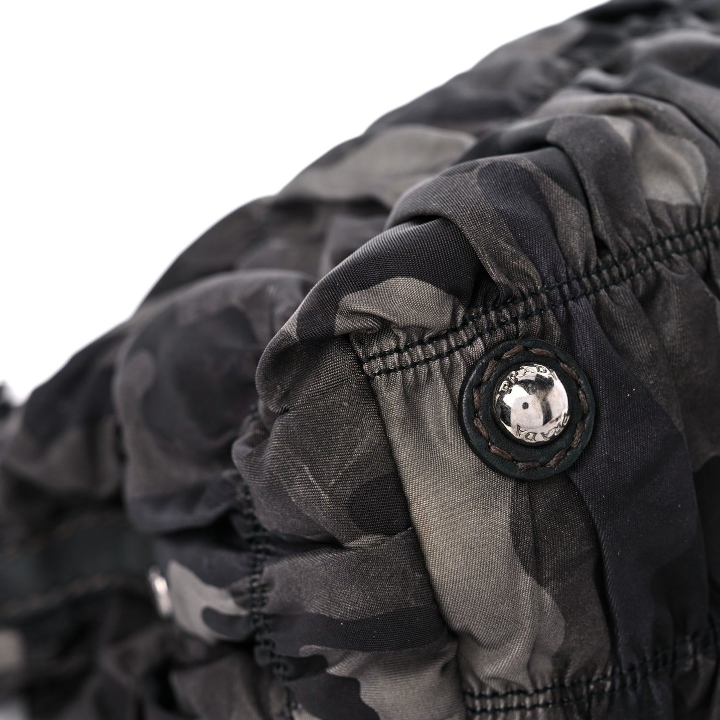Tessuto Nylon Gaufre Camouflage Tote Fumo