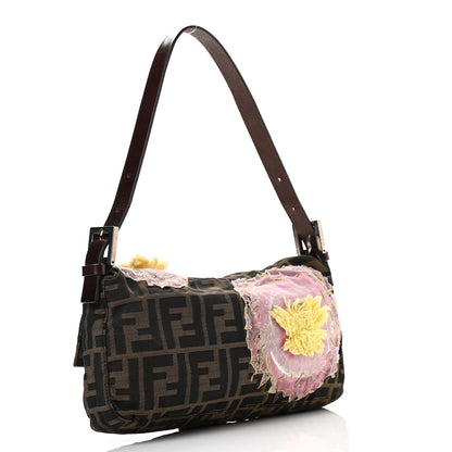 Fendi Zucca Flower Applique Baguette Tobacco 3 of 13