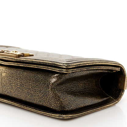 Chanel Cracked Metallic Calfskin Quilted Medium Boy Flap Gold 10 of 10
