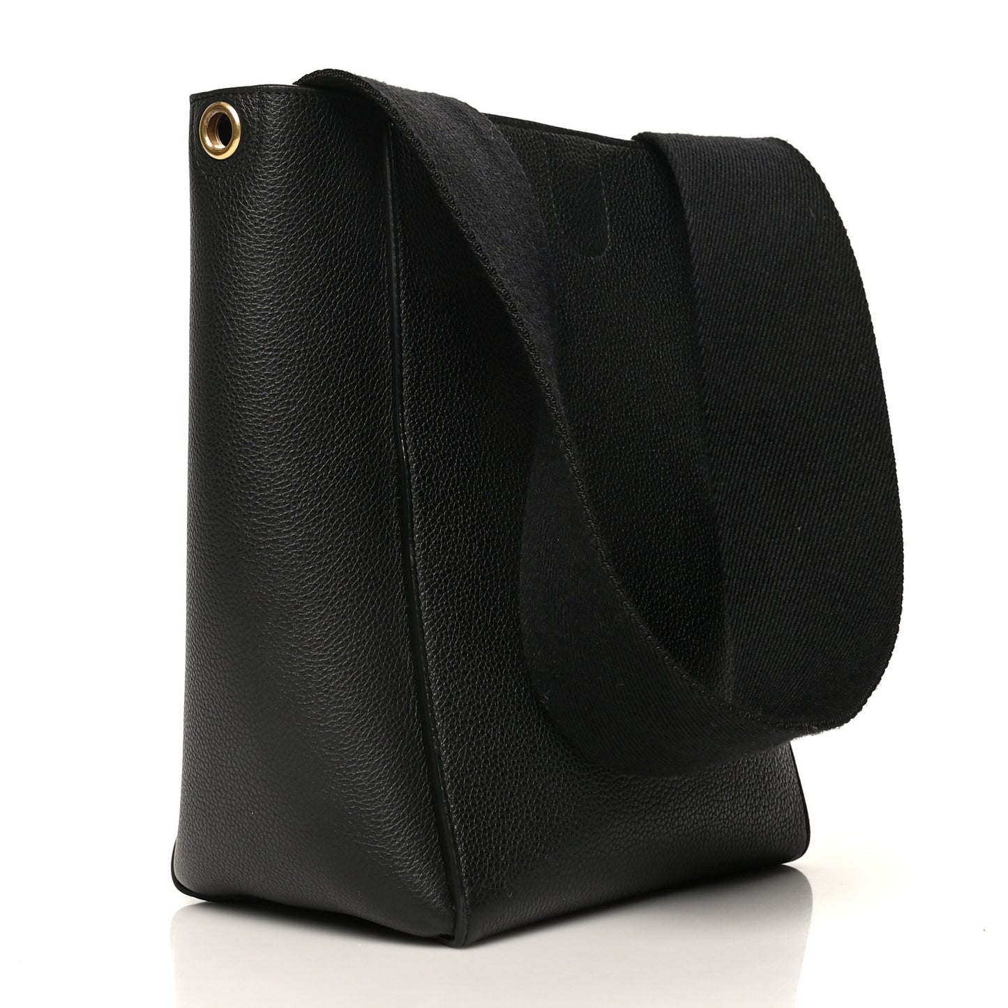 Soft Grained Calfskin Small Sangle Bucket Bag Black