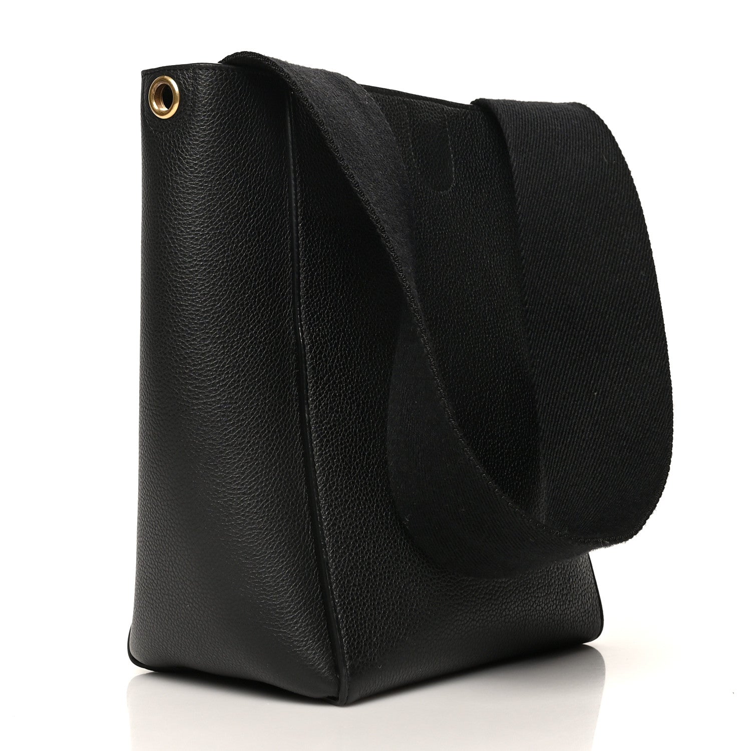 Celine Soft Grained Calfskin Small Sangle Bucket Bag Black 4 of 14