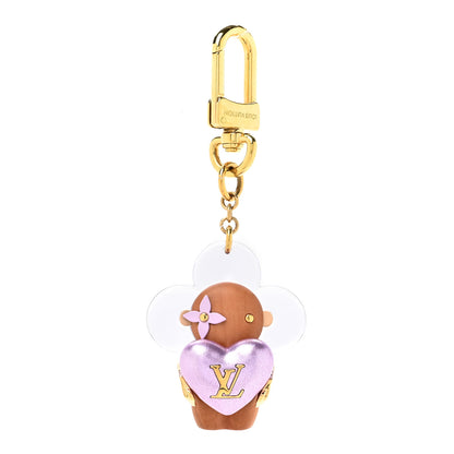 Louis Vuitton Wood Plexiglass Vivienne Amour Bag Charm Key Holder Gold 1 of 3