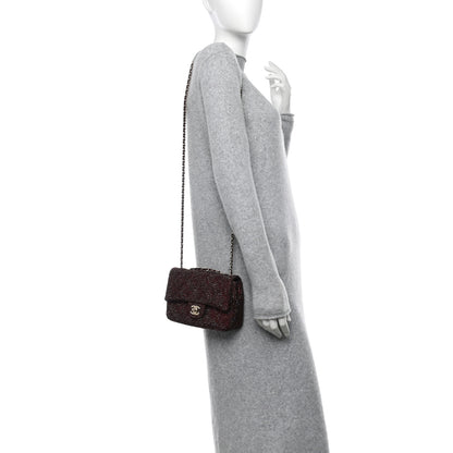Chanel Lambskin Crystal Diamante Small Flap Burgundy 2 of 11