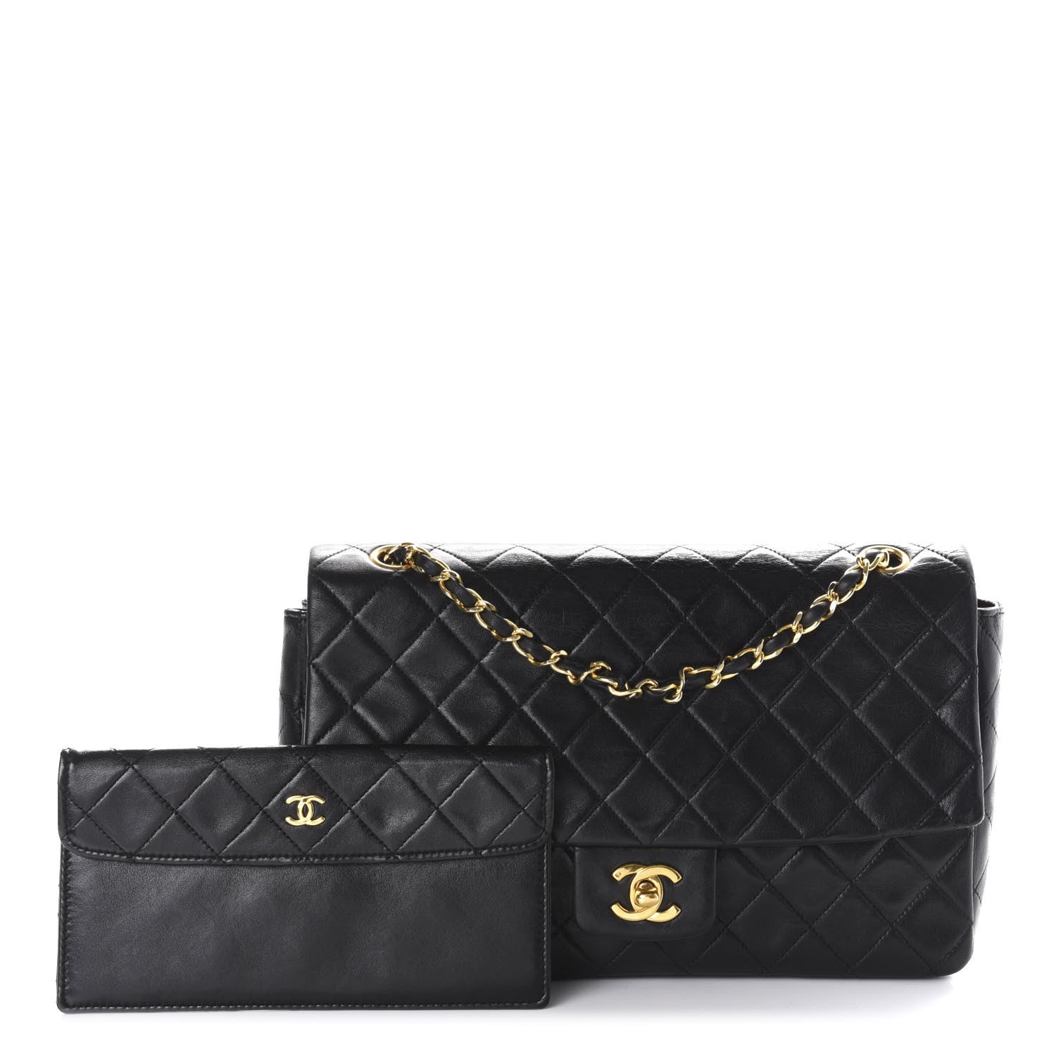 Chanel Lambskin Quilted Medium Single Flap Black 1 of 12