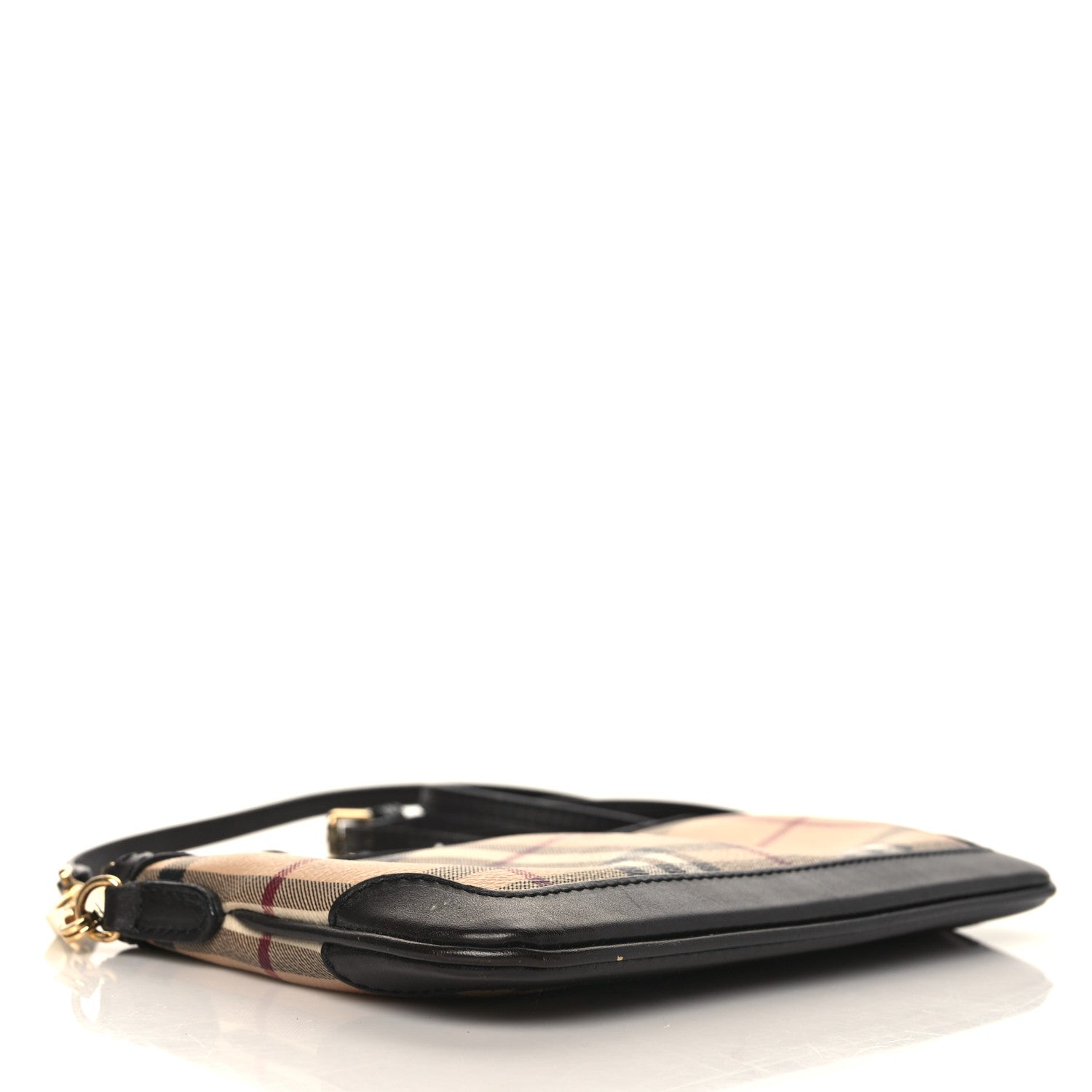 Burberry Haymarket Check Small Peyton Crossbody Clutch Bag Chocolate 4 of 11
