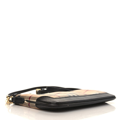 Burberry Haymarket Check Small Peyton Crossbody Clutch Bag Chocolate 4 of 11