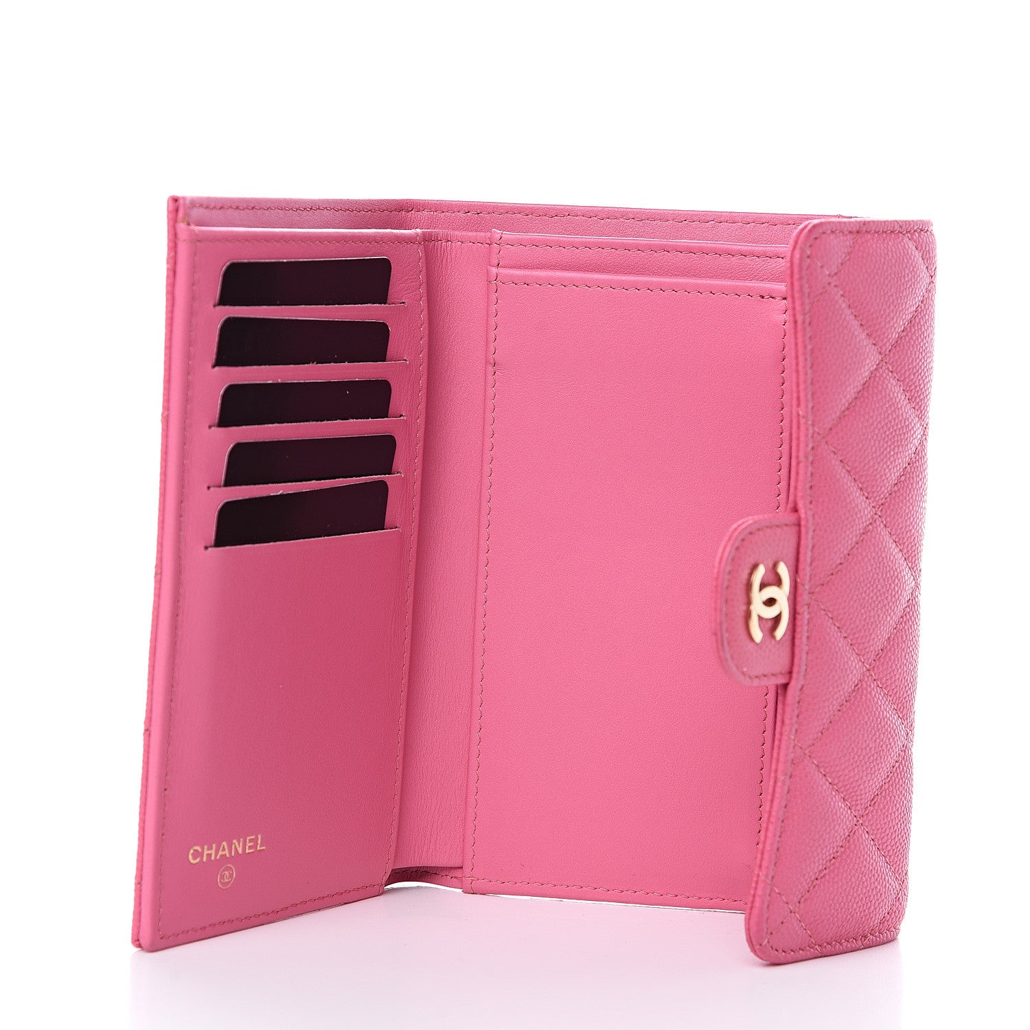 Chanel Iridescent Caviar Quilted Medium Flap Wallet Pink 4 of 10