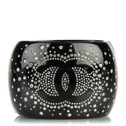 Chanel Resin Crystal CC Cuff Black 1 of 6