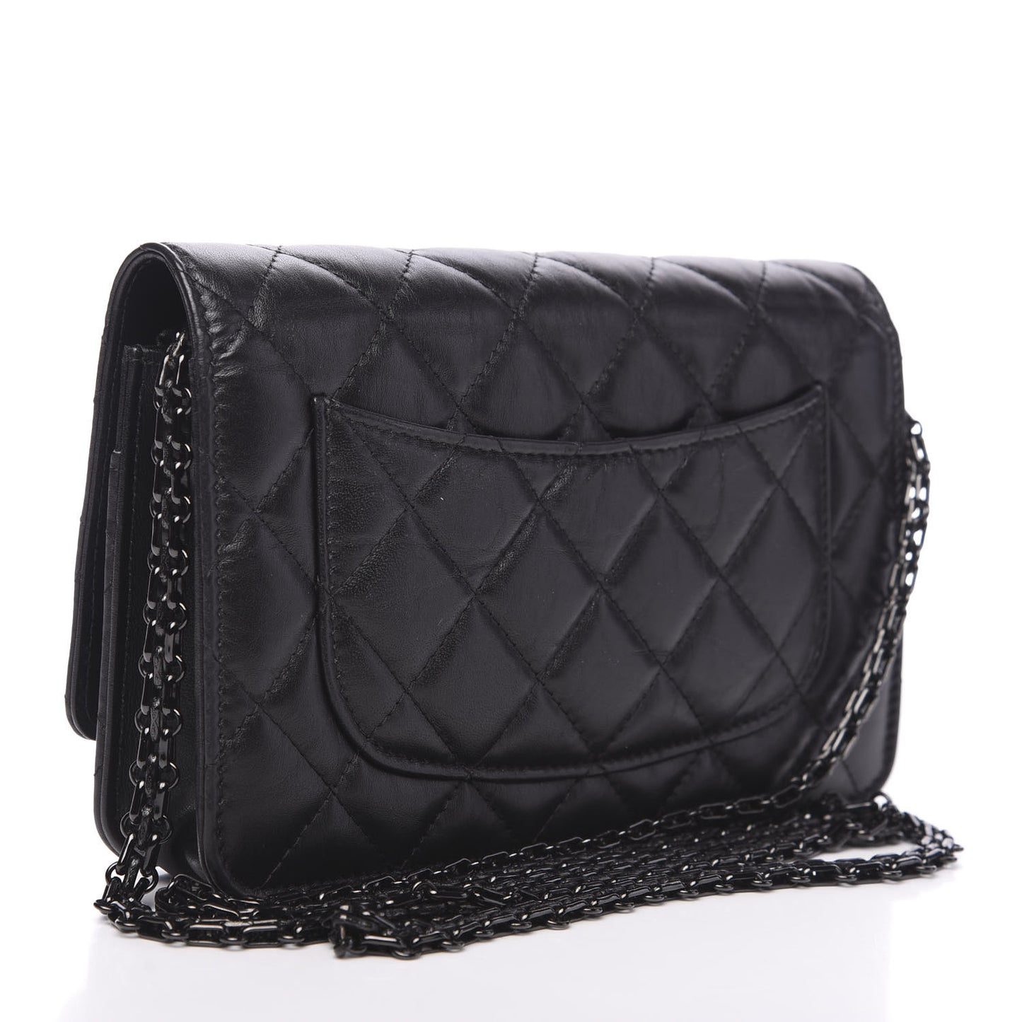 Aged Calfskin Quilted Reissue Wallet On Chain WOC So Black