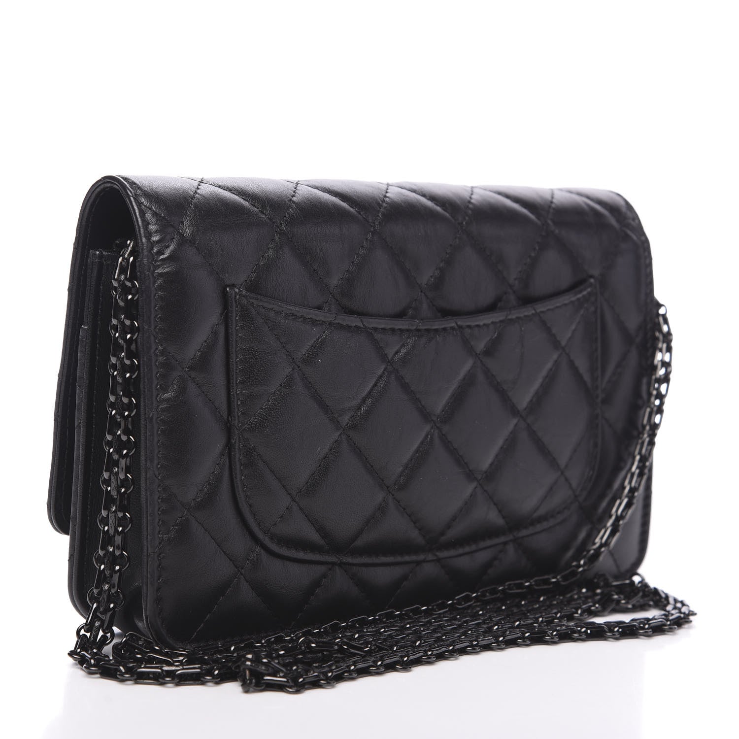 Chanel Aged Calfskin Quilted Reissue Wallet On Chain WOC So Black 2 of 9