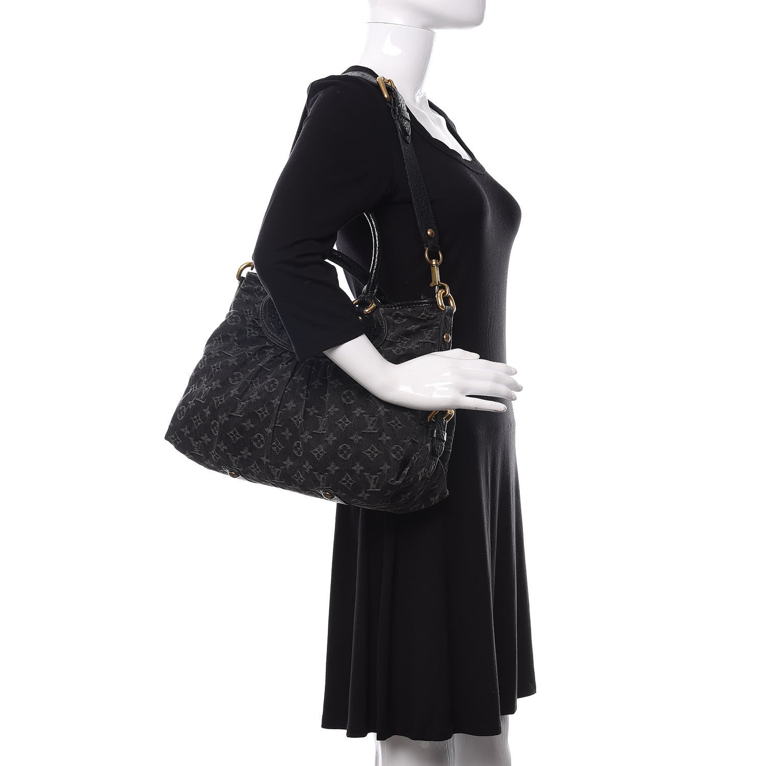 Louis Vuitton Denim Neo Cabby MM Black 2 of 10