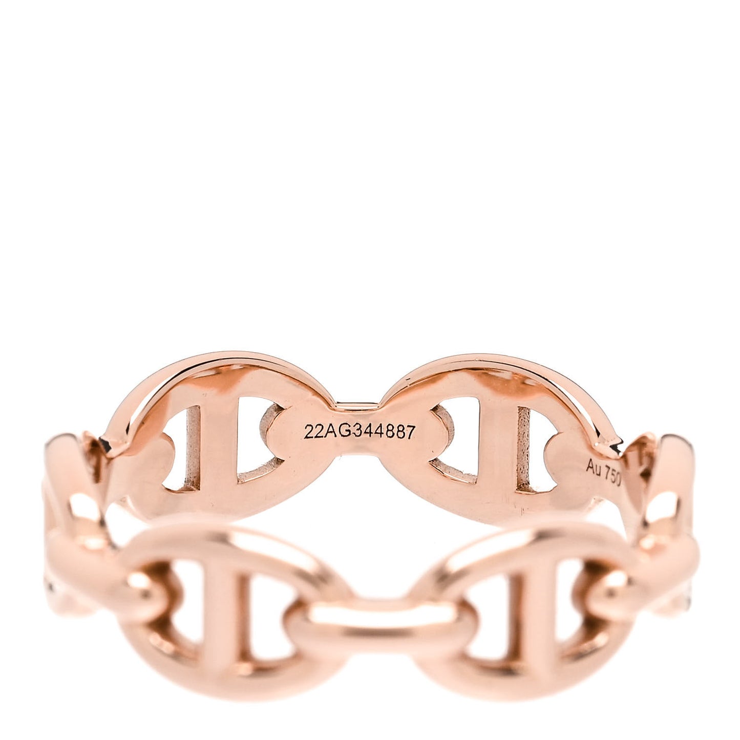 18K Rose Gold PM Chaine D'Ancre Enchainee Ring 53 6.5
