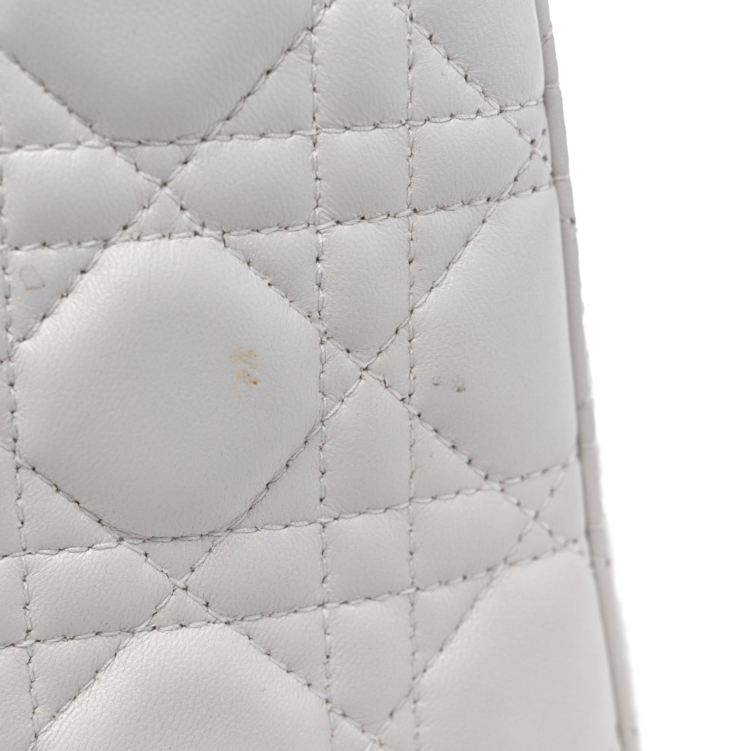 Christian Dior Lambskin Cannage Medium Lady Dior White 11 of 12