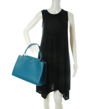 Louis Vuitton Taurillon Capucines MM Bleu Canard 2 of 7