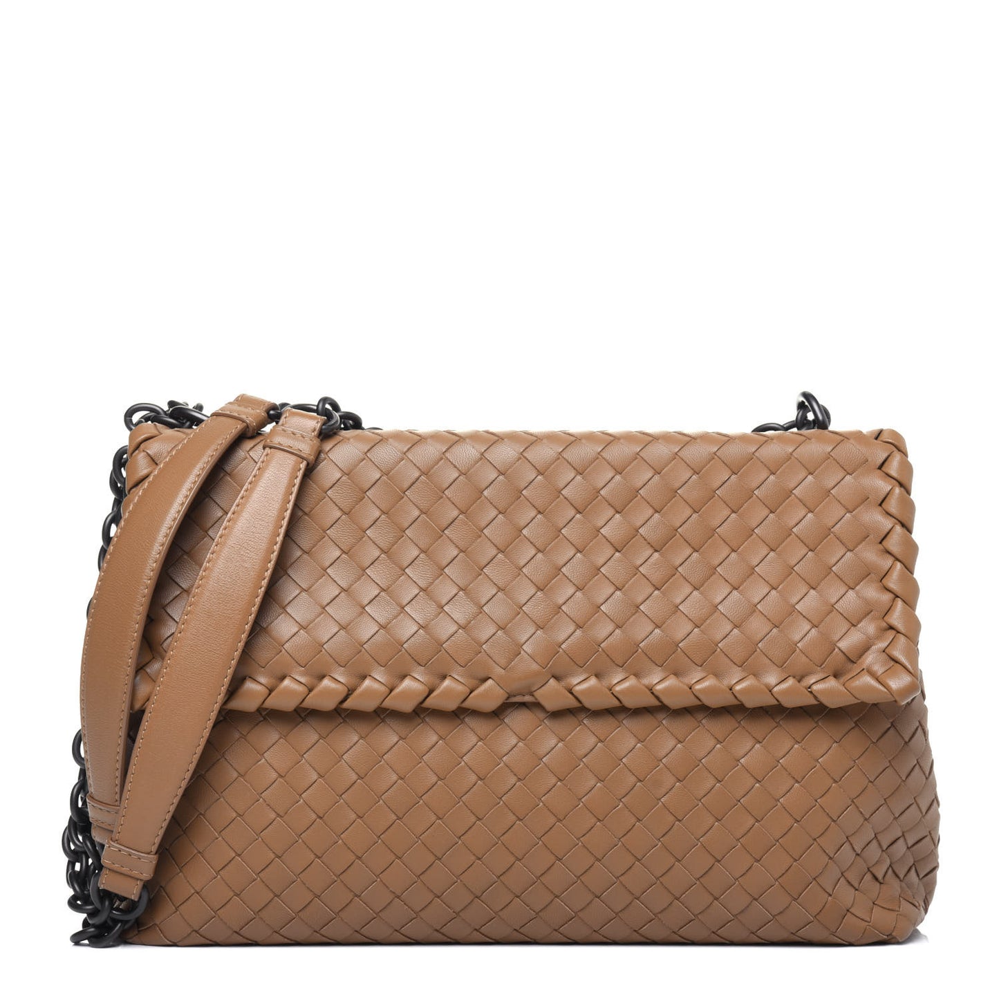 Nappa Intrecciato Large Olimpia Bag Camel