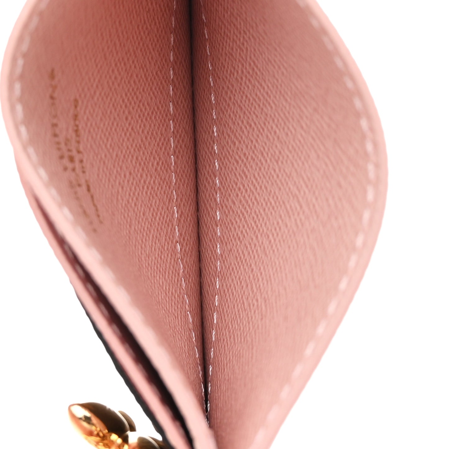 Monogram LV Charms Card Holder Rose Ballerine