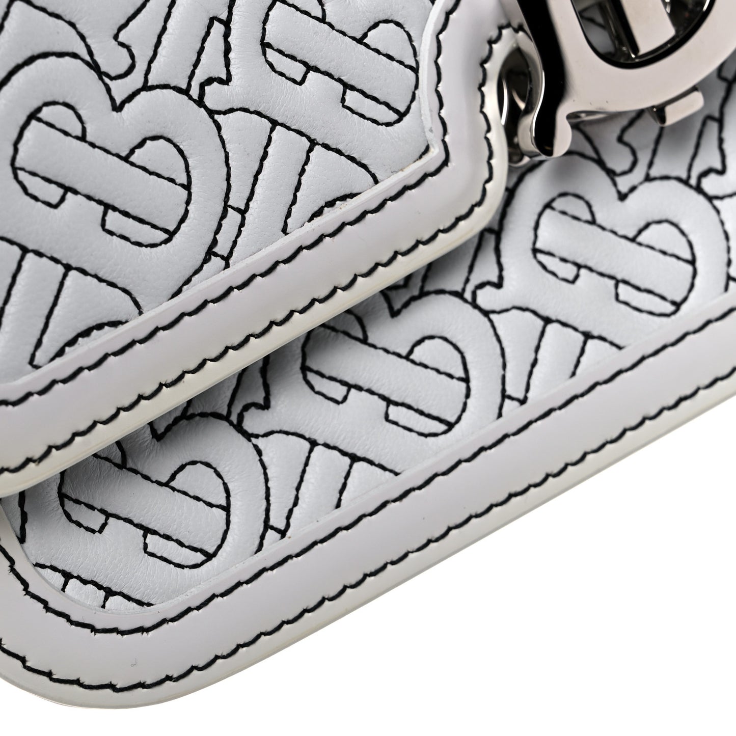 Calfskin Monogram Embossed Small TB Chain Bag Optic White