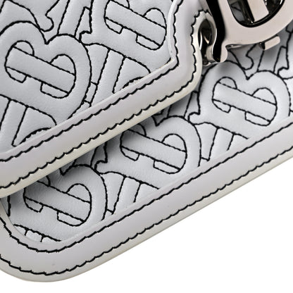 Burberry Calfskin Monogram Embossed Small TB Chain Bag Optic White 15 of 15