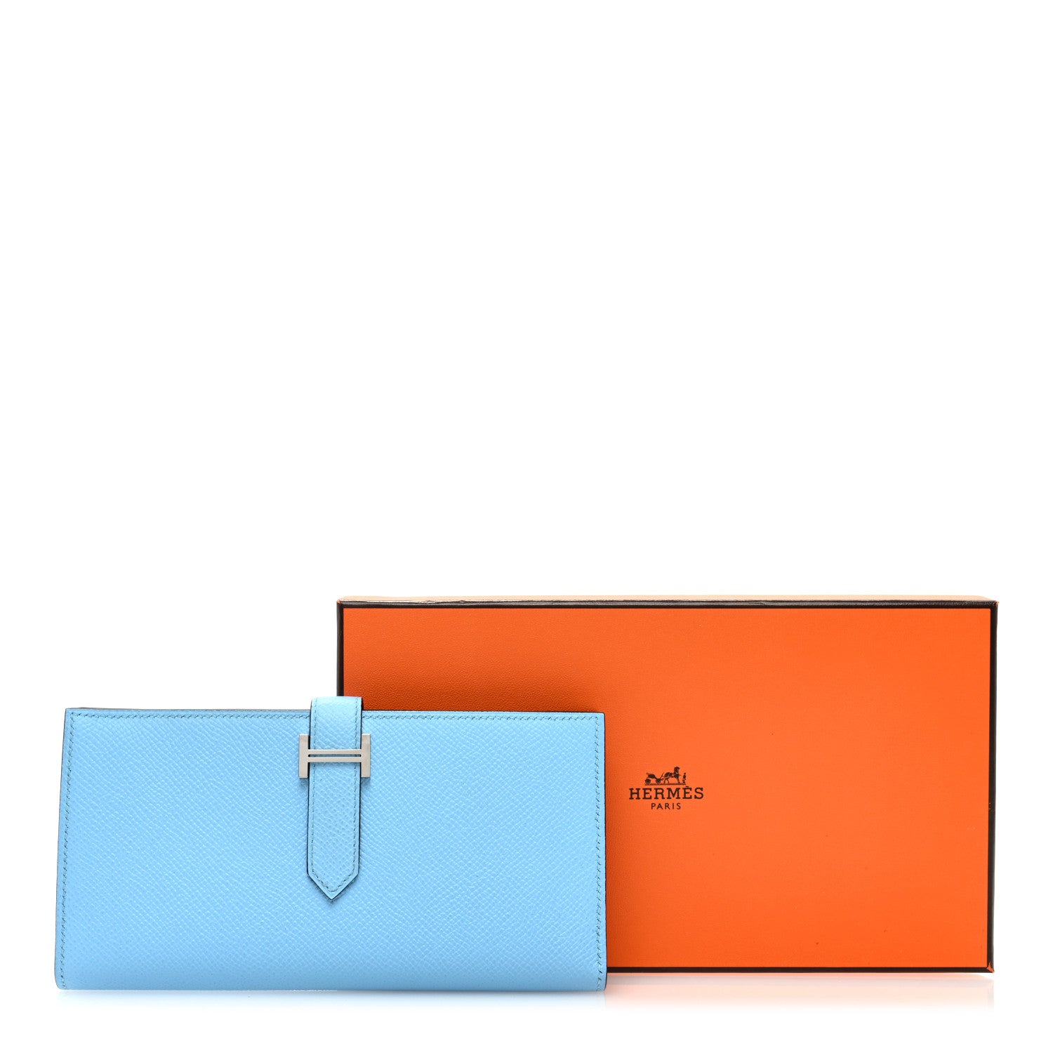 Hermes Epsom Bearn Gusset Wallet Celeste 8 of 8