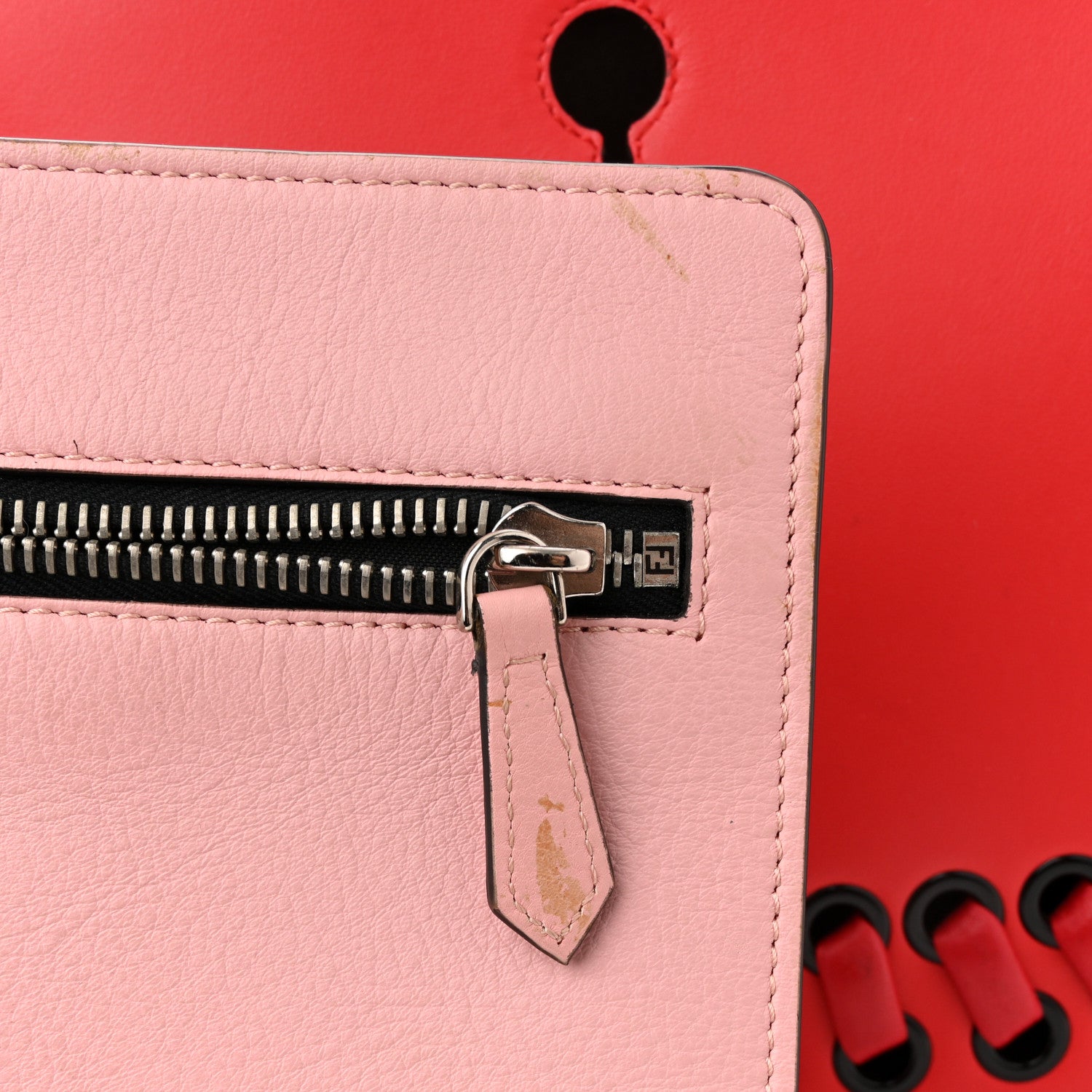 Fendi Vitello Baltico Dolce Shiny Nappa DotCom Satchel Caipiroska Bubblegum 12 of 15