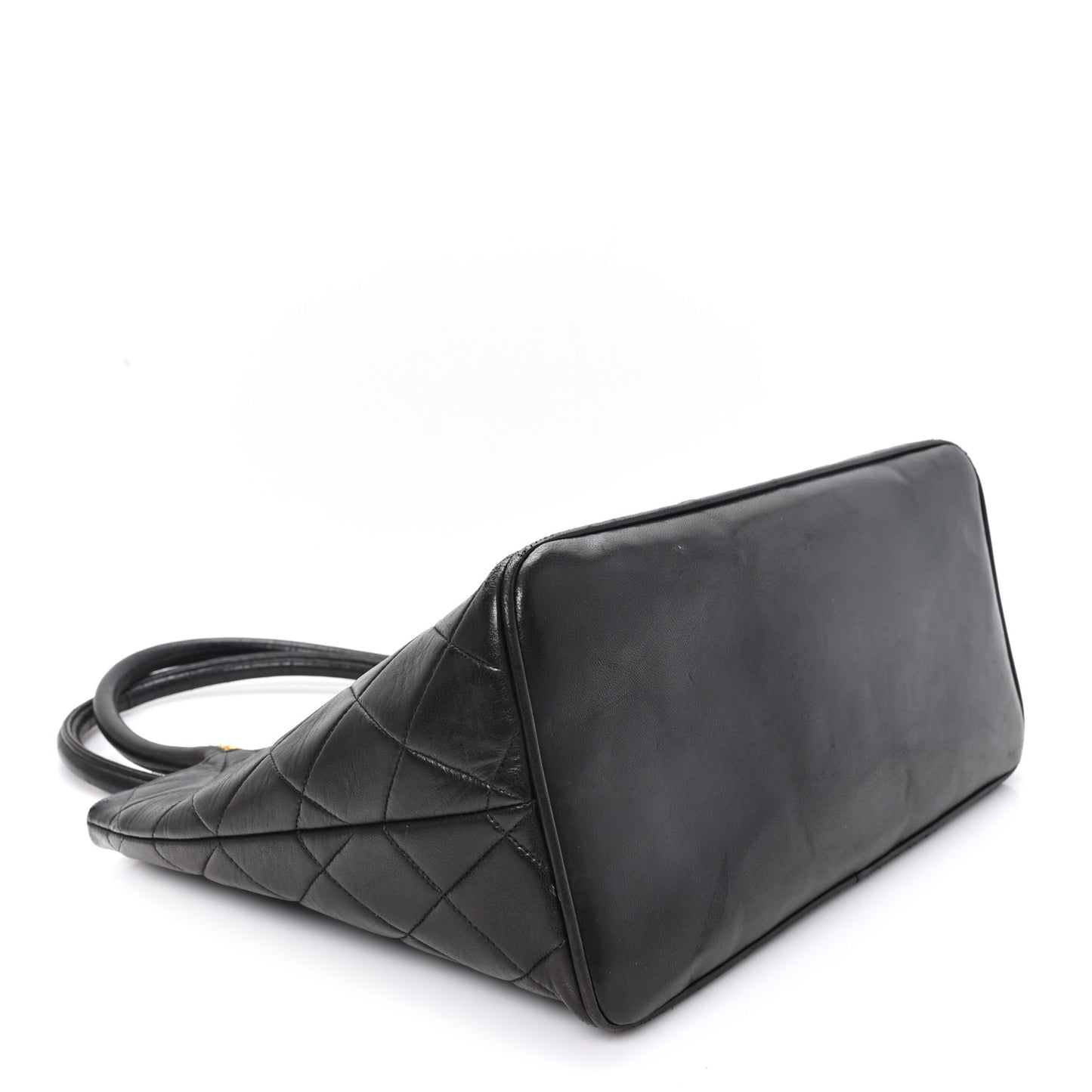 Lambskin Quilted Medallion Tote Black Black