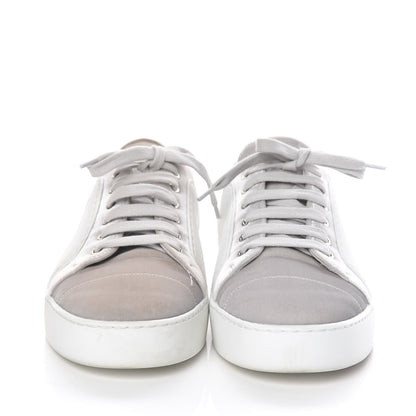 Chanel Calfskin Velvet Womens CC Sneakers 40.5 White Silver 2 of 13