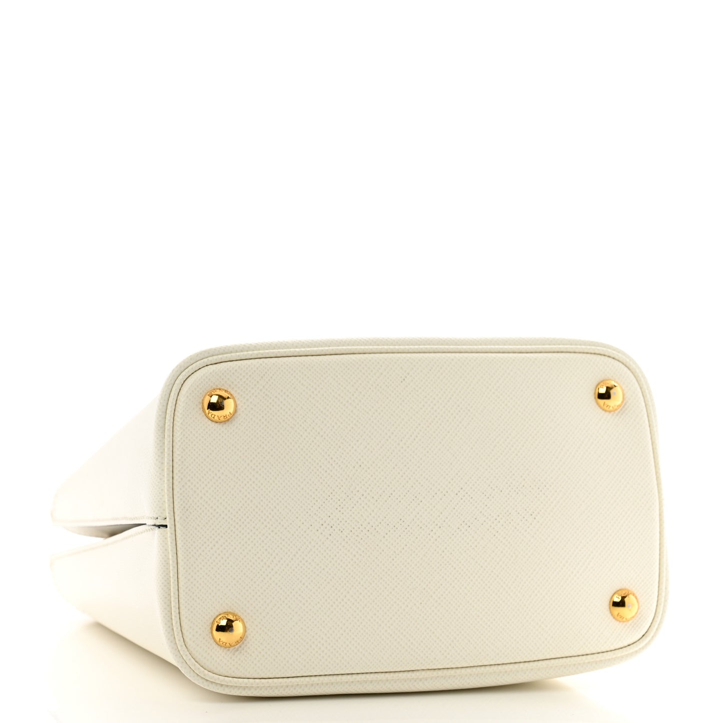 Saffiano Cuir Medium Panier Bucket Bag Bianco Black