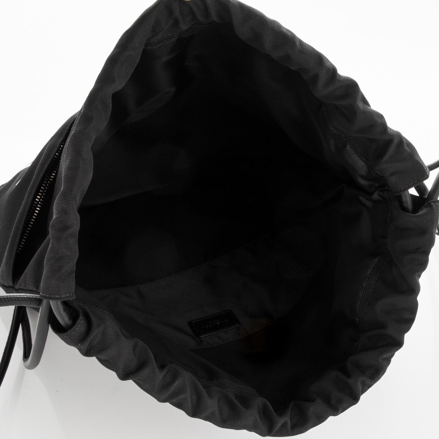 Nylon Stars and Stripes Drawstring Backpack Black