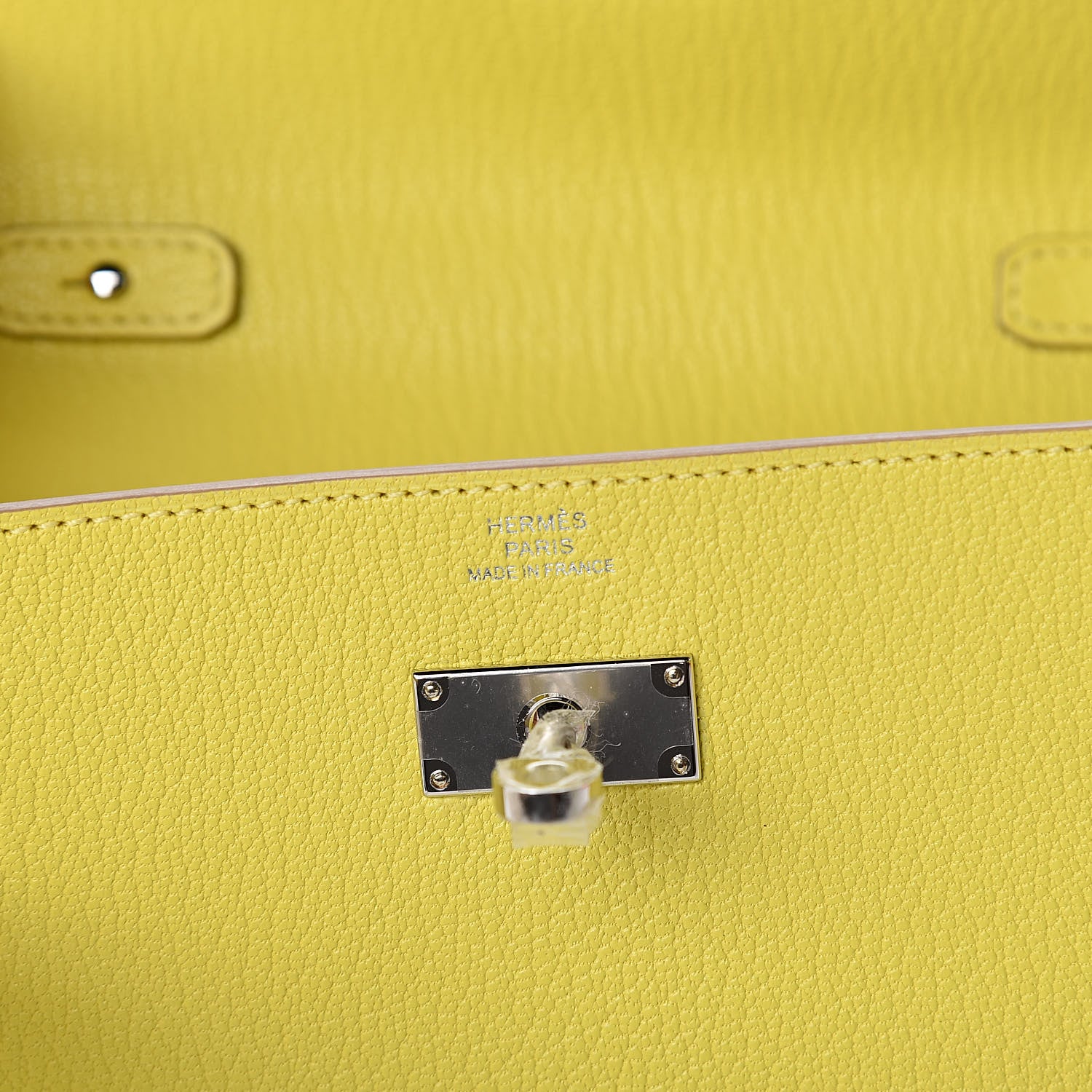 Hermes Chevre Mysore Kelly Wallet To Go Lime 6 of 10