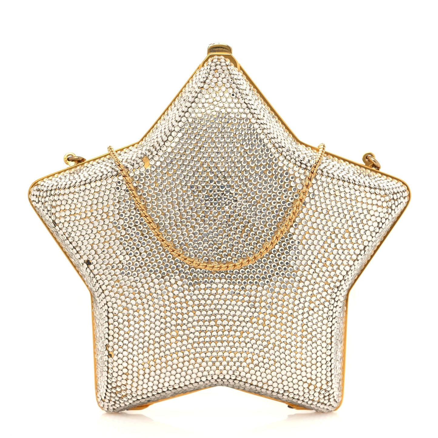 Swarovski Crystal Star Minaudiere Clutch Gold