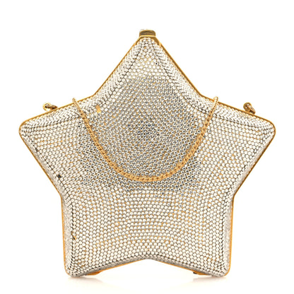 Judith Leiber Swarovski Crystal Star Minaudiere Clutch Gold 1 of 23