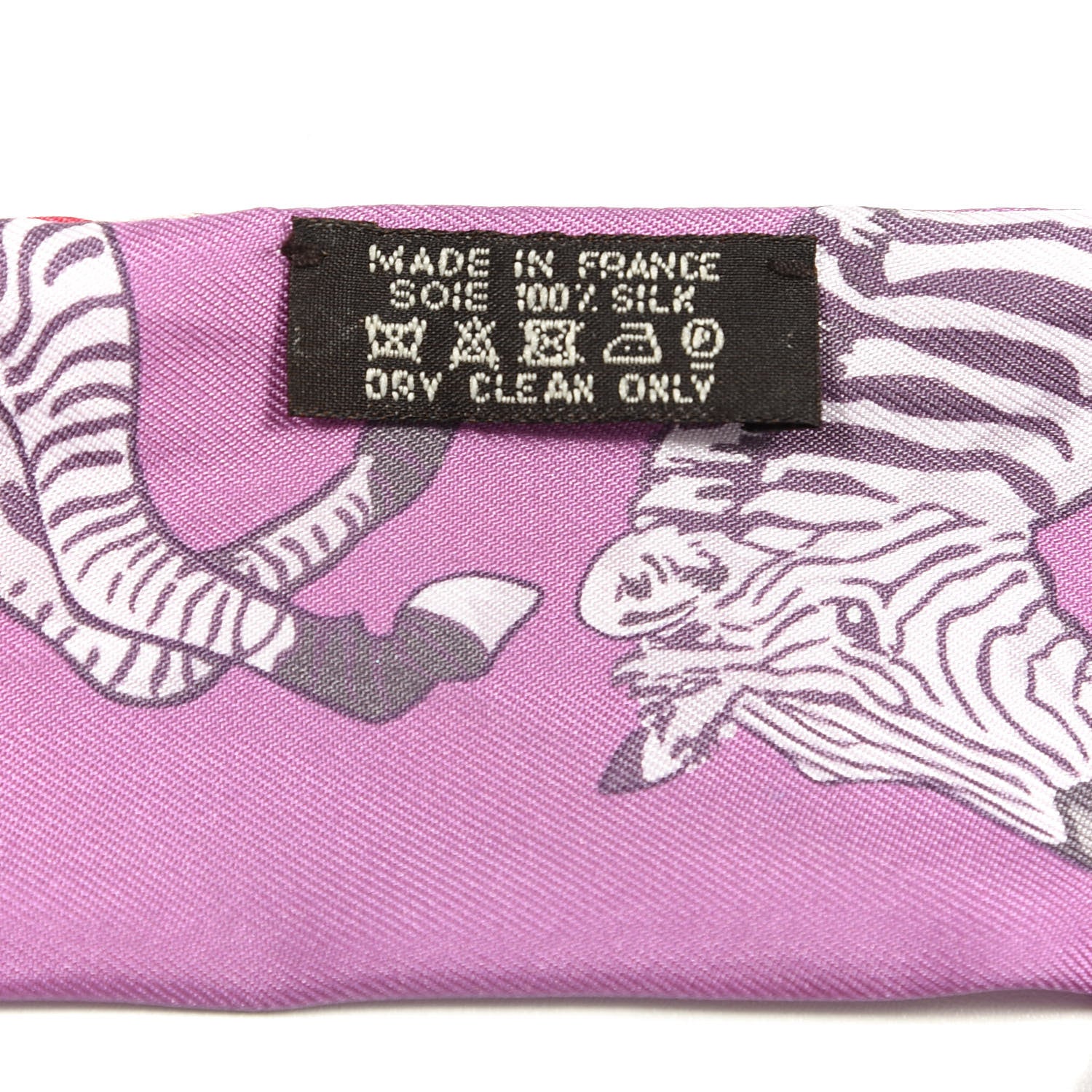 Hermes Silk Les Zebres Twilly Bordeaux Mauve Rose Poudre Parme 3 of 3