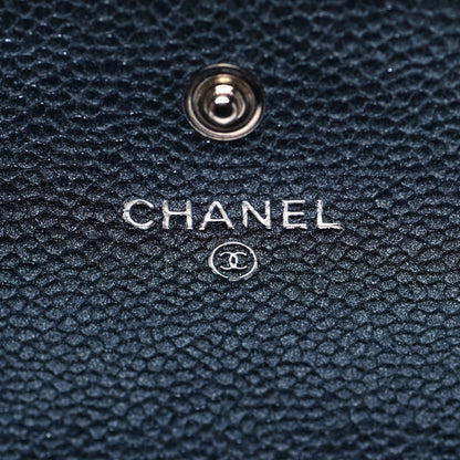 Chanel Metallic Caviar Quilted Large Flap Wallet Charcoal 12 of 25