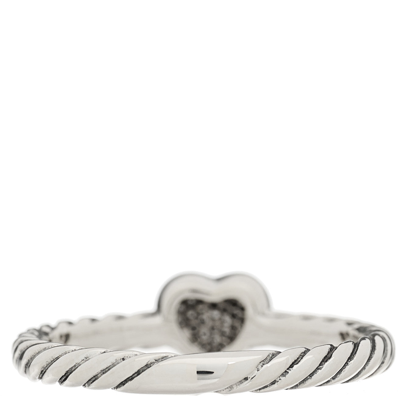 Sterling Silver Diamond Cable Classics Heart Ring 55 7.25