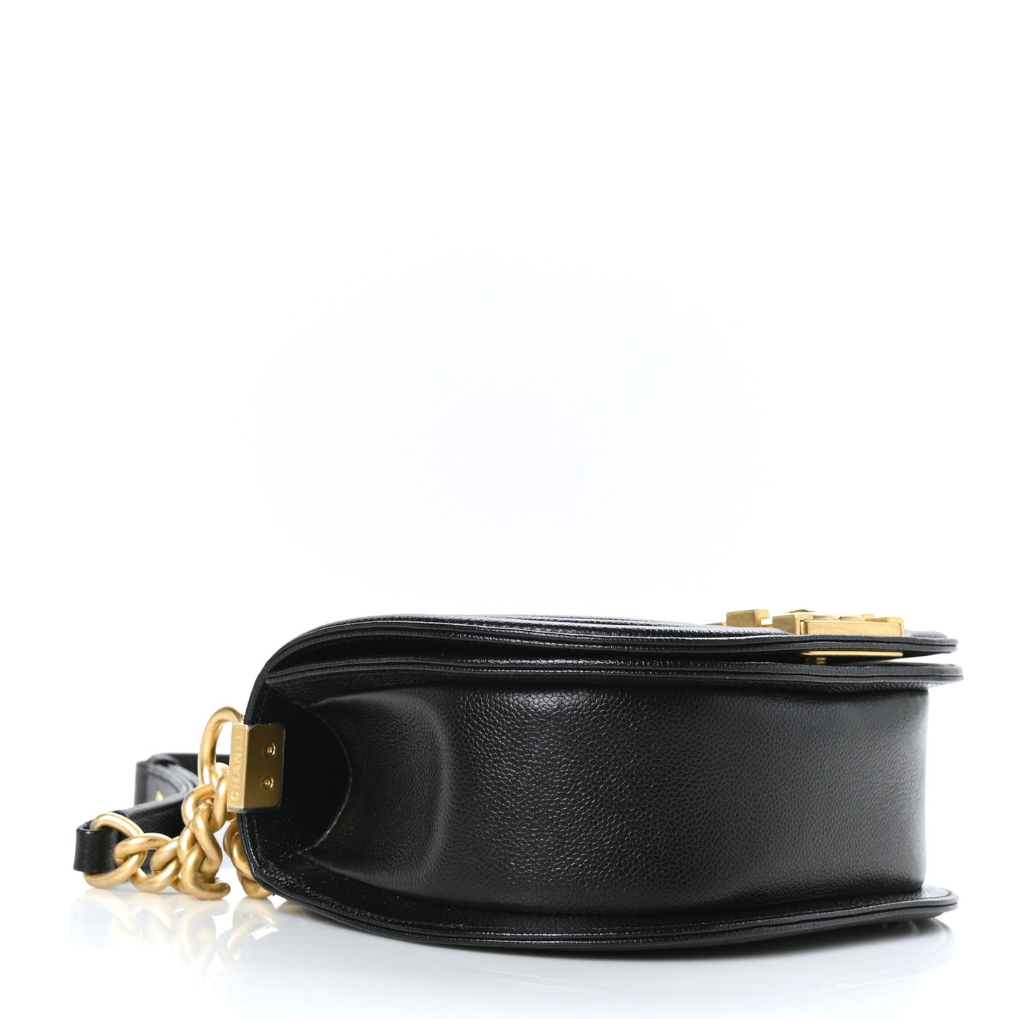 Caviar Quilted Small Boy Messenger Bag Black