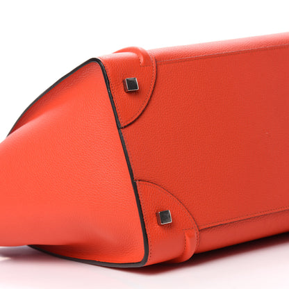 Celine Drummed Calfskin Mini Luggage Vermillion 6 of 11