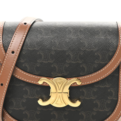 Celine Canvas Calfskin Triomphe Teen Besace Tan 7 of 9