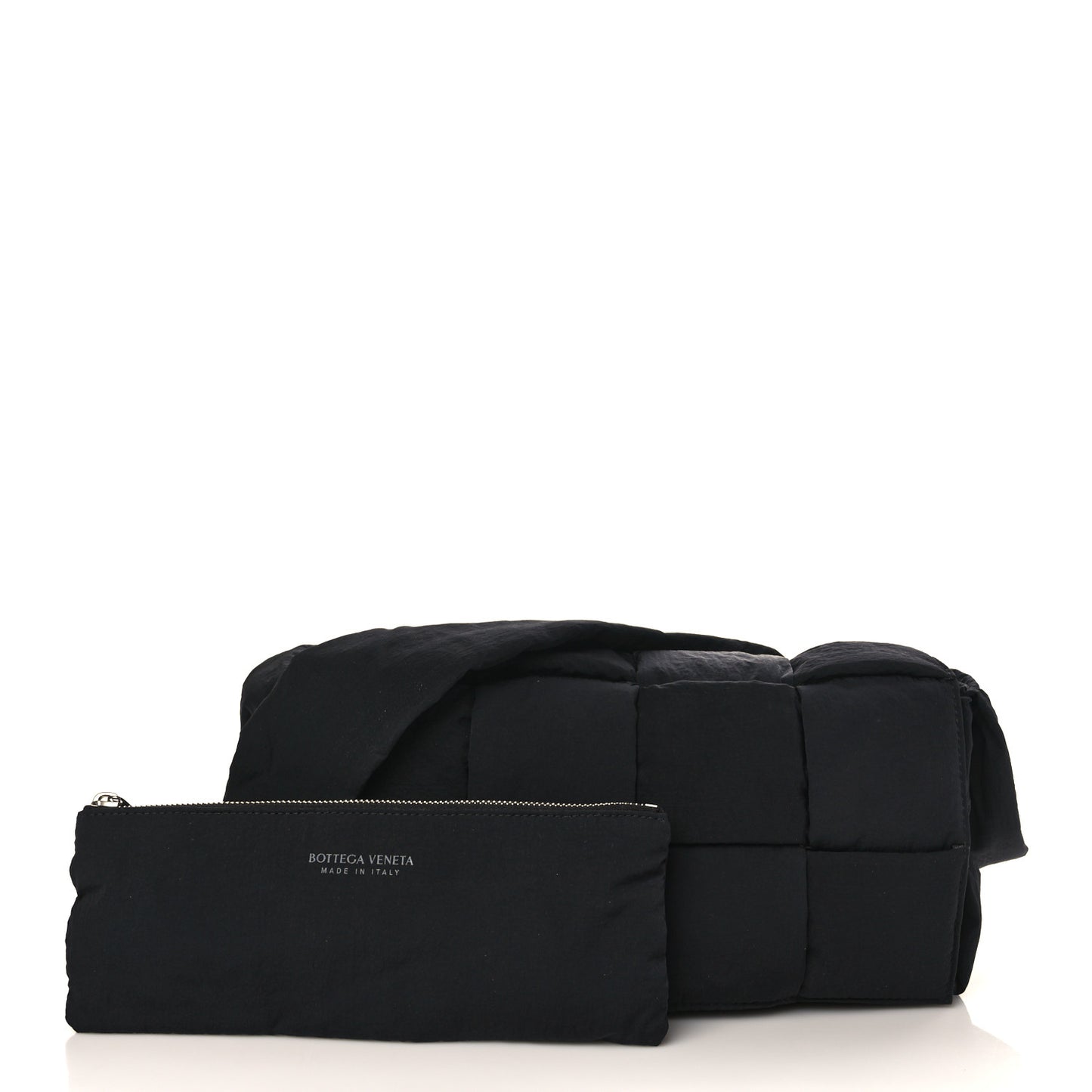 Nylon Intrecciato Padded Tech Cassette Bag Black