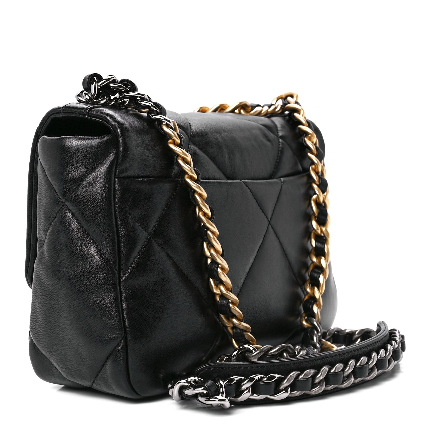 Lambskin Quilted Medium Chanel 19 Flap Black